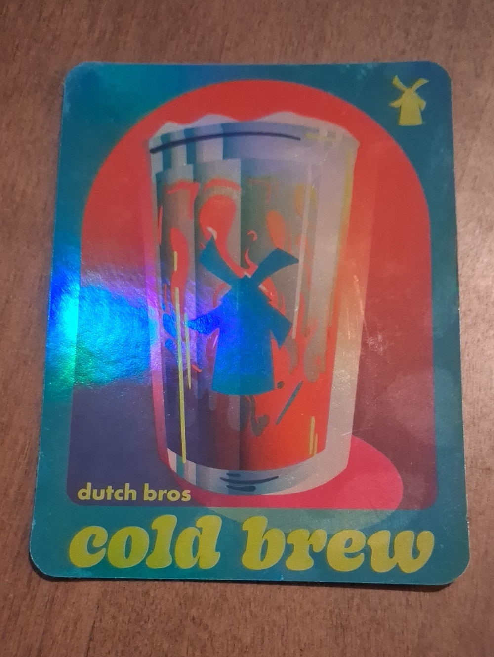 Dutch Bros National Cold Brew Day 2022 Fully Charged Sticker Blue & Yellow